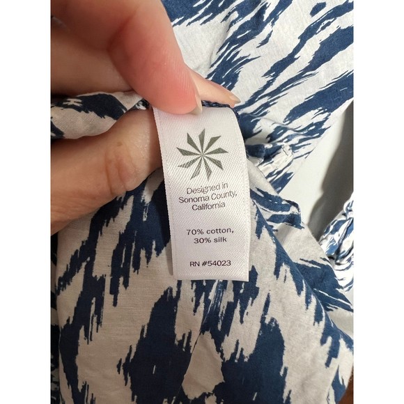 ATHLETA swim kaftan tunic button up blue ikat size XS - Picture 6 of 7